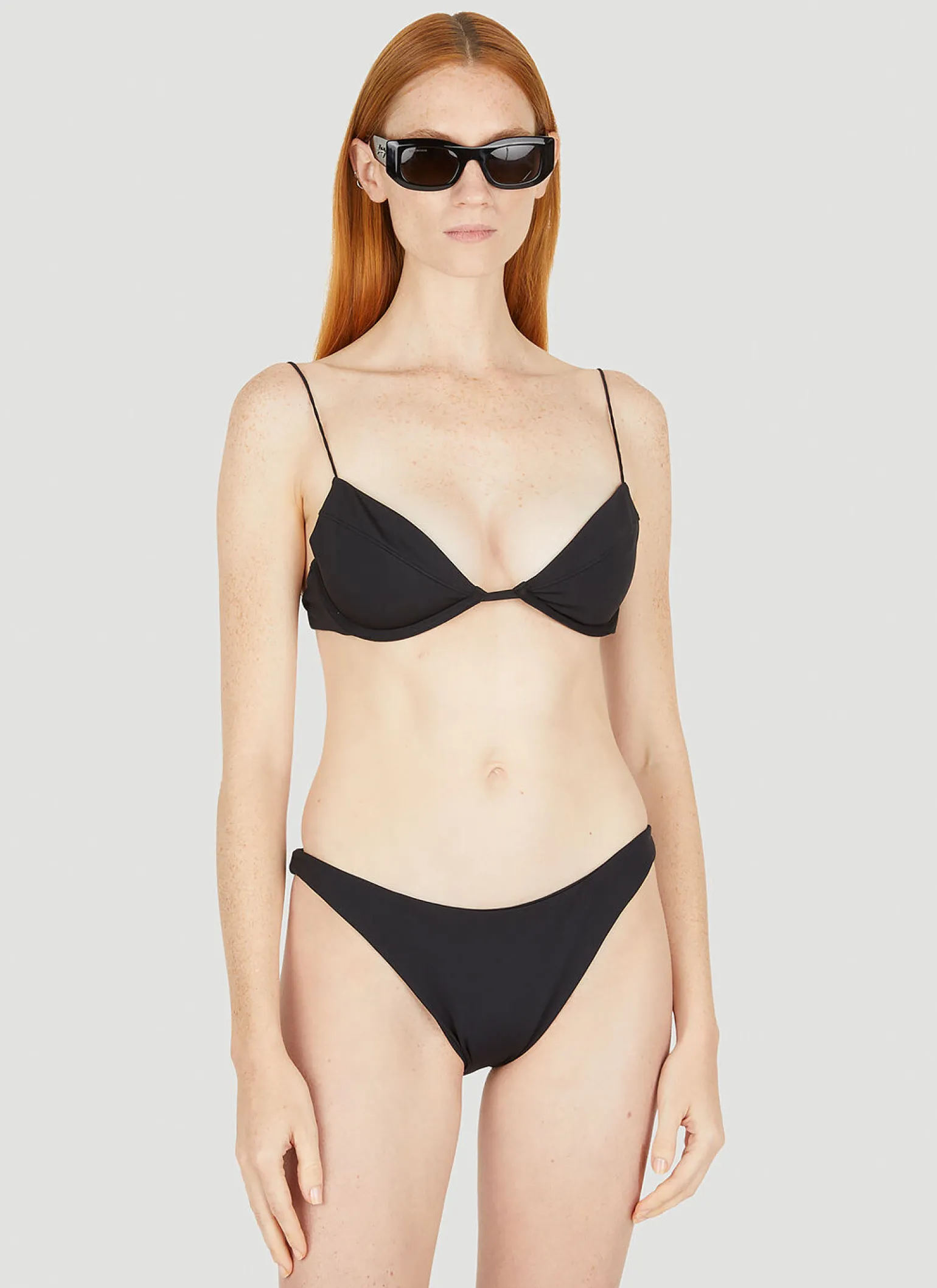 Almond Fine Strap Bikini Top