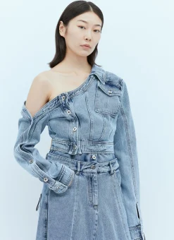 Asymmetric Neck Denim Jacket