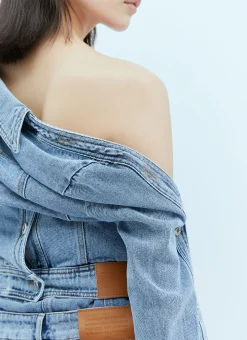 Asymmetric Neck Denim Jacket