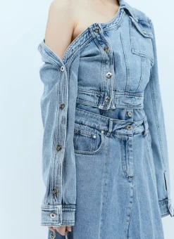 Asymmetric Neck Denim Jacket