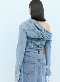 Asymmetric Neck Denim Jacket