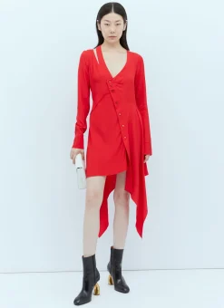 Asymmetric Seam Cut-Out Dress
