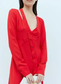 Asymmetric Seam Cut-Out Dress
