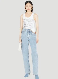 Asymmetric Waist Jeans