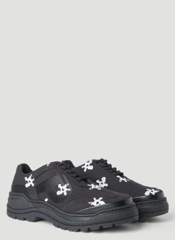 Basalt White Flower Lace-Ups