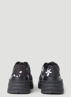 Basalt White Flower Lace-Ups