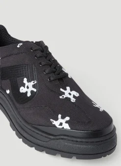 Basalt White Flower Lace-Ups