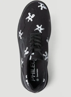 Basalt White Flower Lace-Ups