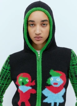 Bear Girl Hooded Knit Cardigan