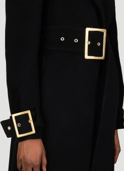 Belted Double-Breasted Wool Long Coat