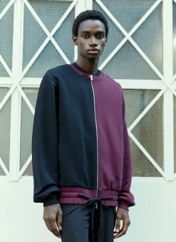 Bicolour Zip Up Sweatshirt