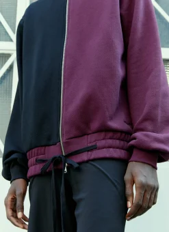 Bicolour Zip Up Sweatshirt