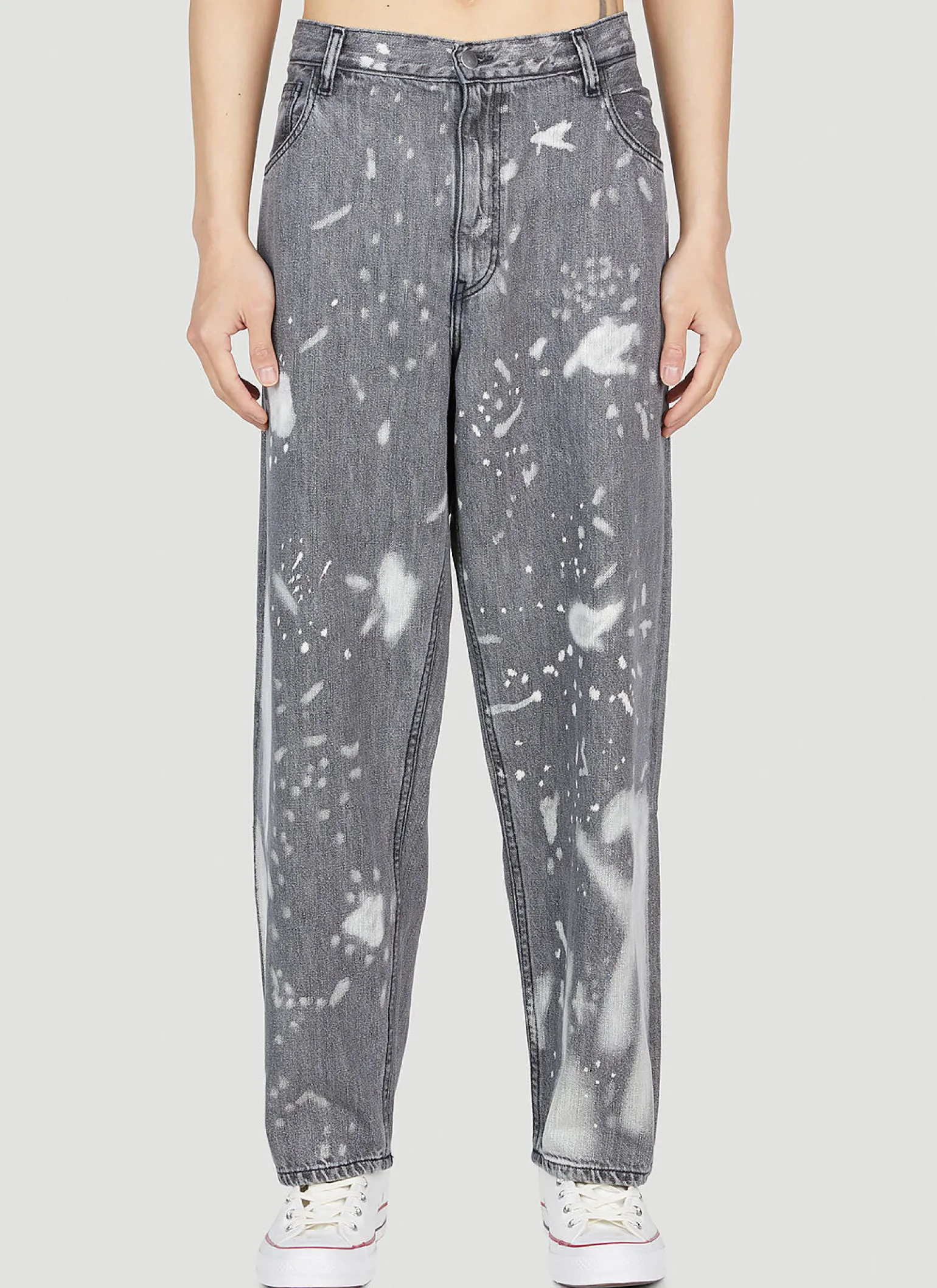Bleached Wide Jeans