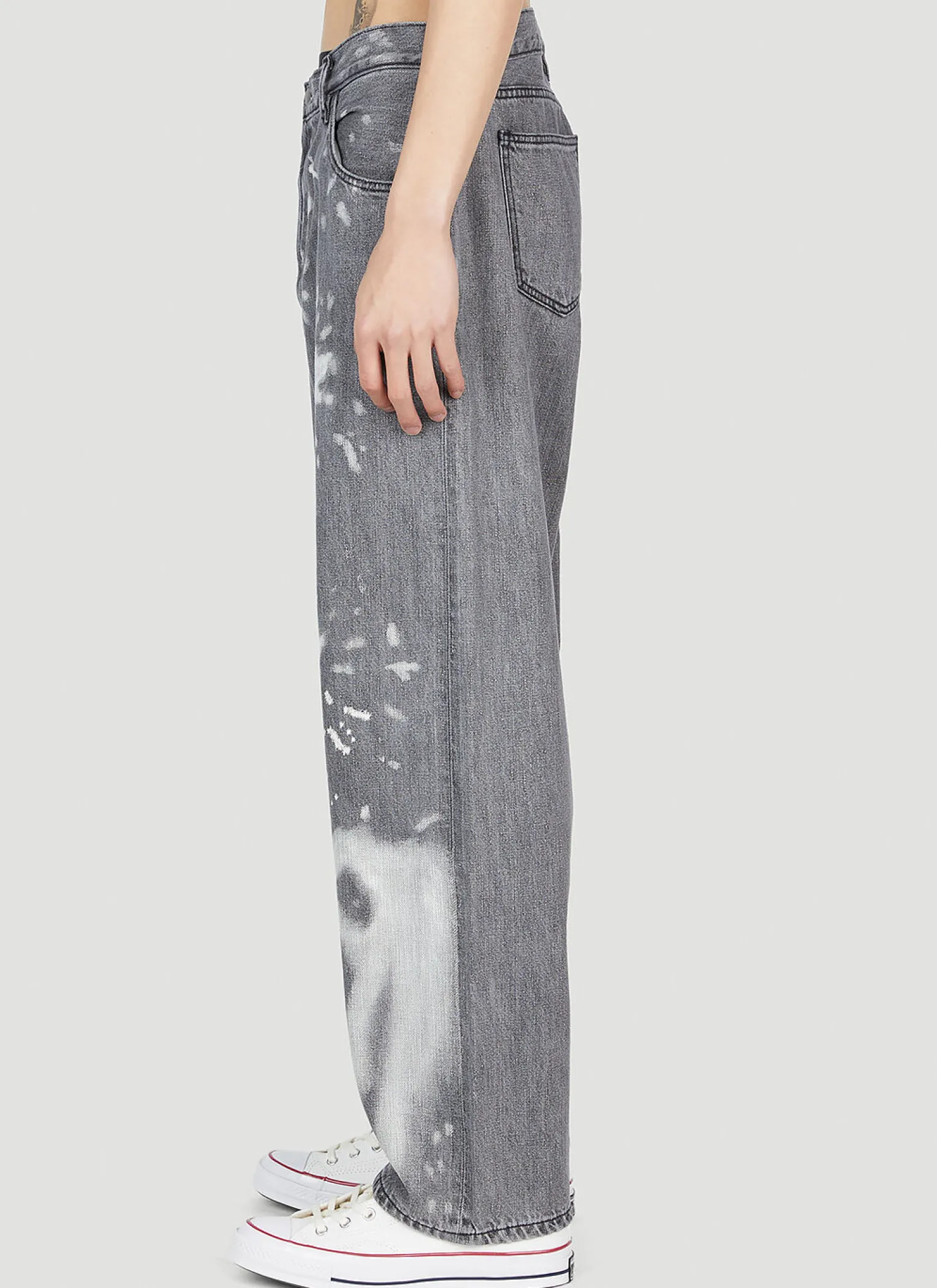 Bleached Wide Jeans