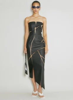 Broken Faux Leather Dress