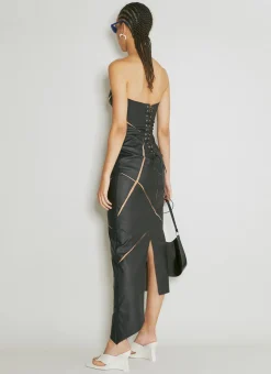 Broken Faux Leather Dress