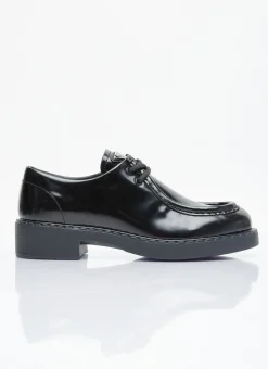Brushed Leather Lace-Up Shoes