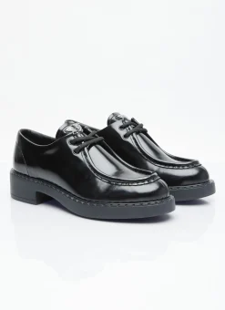 Brushed Leather Lace-Up Shoes