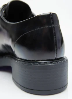 Brushed Leather Lace-Up Shoes