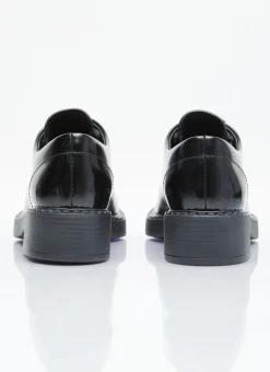 Brushed Leather Lace-Up Shoes