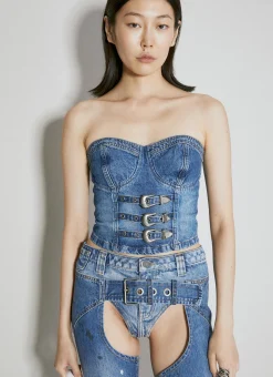 Buckle Denim Bustier