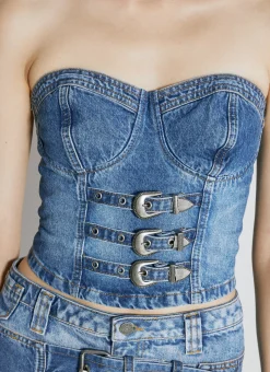 Buckle Denim Bustier