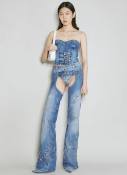 Buckle Denim Bustier