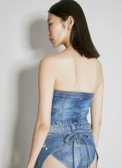 Buckle Denim Bustier