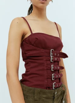 Buckle-Strap Corset Top