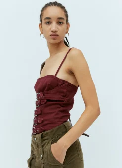 Buckle-Strap Corset Top