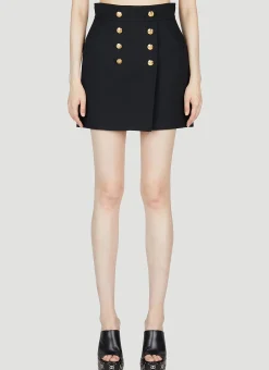 Button Front Mini Skirt