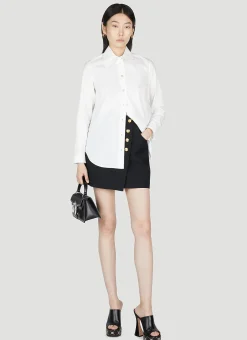 Button Front Mini Skirt
