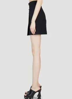 Button Front Mini Skirt