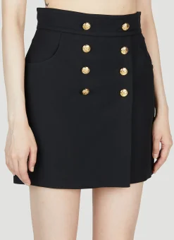 Button Front Mini Skirt