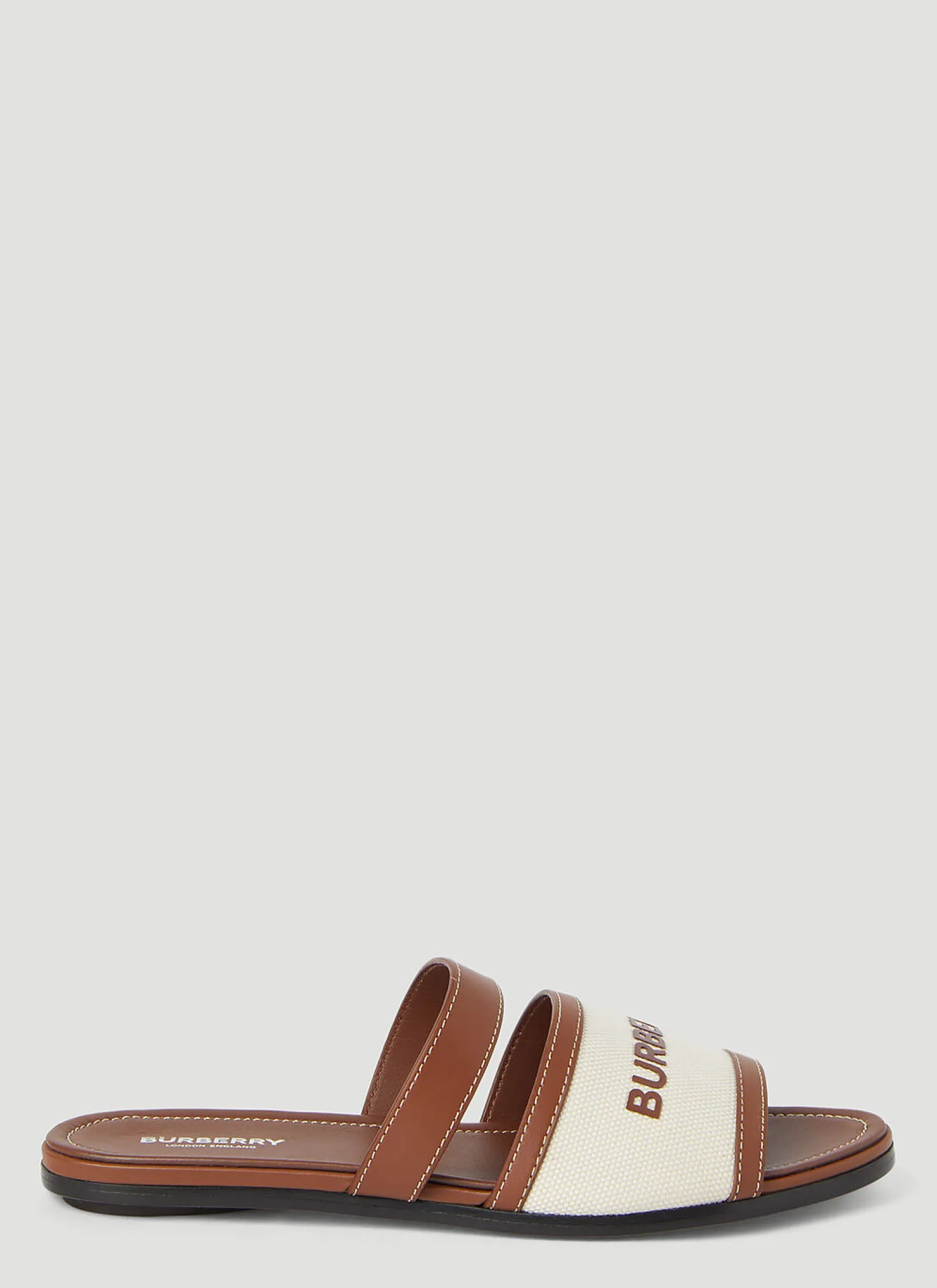 Canvas And Leather Slides