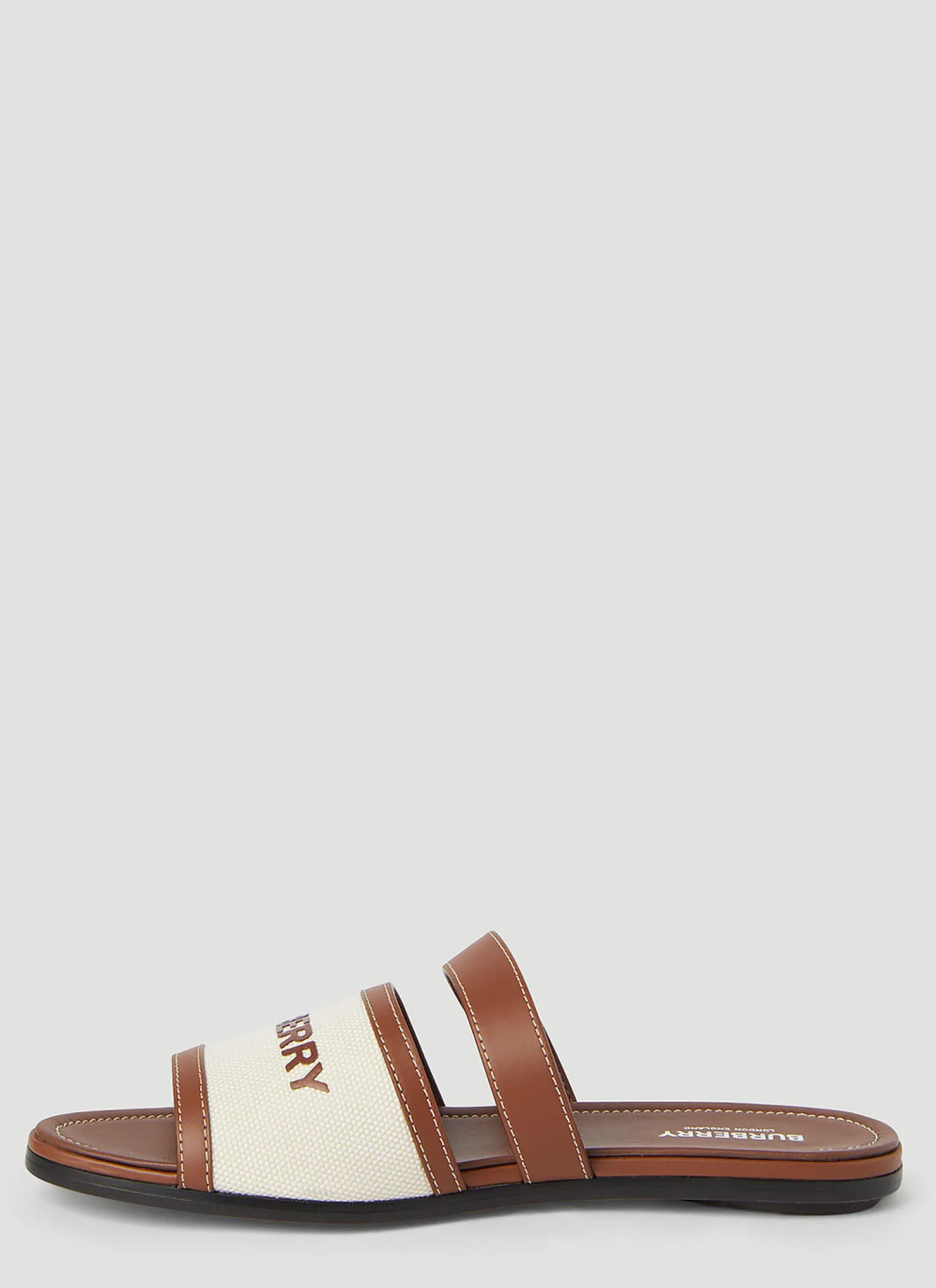 Canvas And Leather Slides