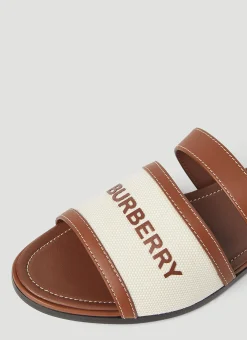 Canvas And Leather Slides