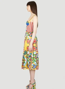 Carretto Print Bustier Dress