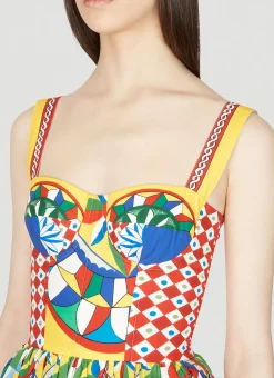 Carretto Print Bustier Dress