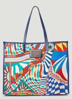 Carretto Print Canvas Tote Bag