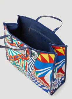 Carretto Print Canvas Tote Bag