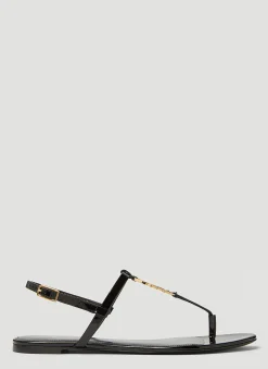 Cassandra Monogram Plaque Sandals