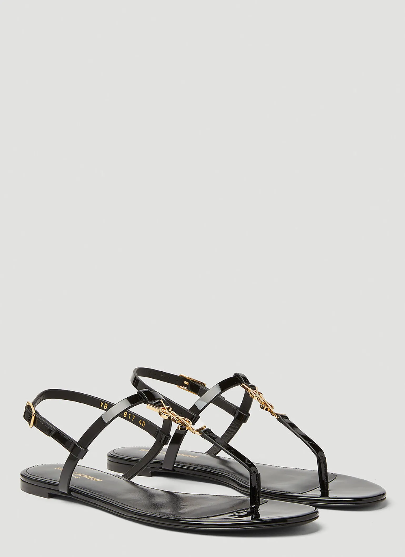 Cassandra Monogram Plaque Sandals