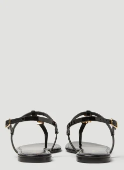 Cassandra Monogram Plaque Sandals