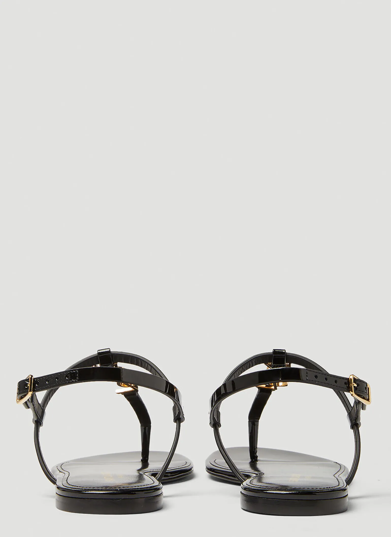 Cassandra Monogram Plaque Sandals