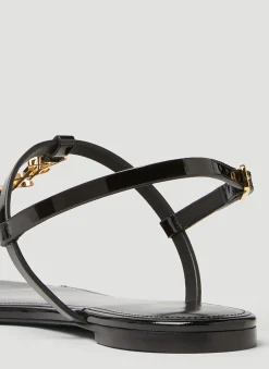 Cassandra Monogram Plaque Sandals