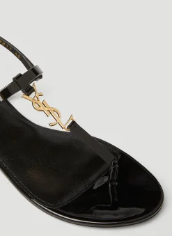 Cassandra Monogram Plaque Sandals