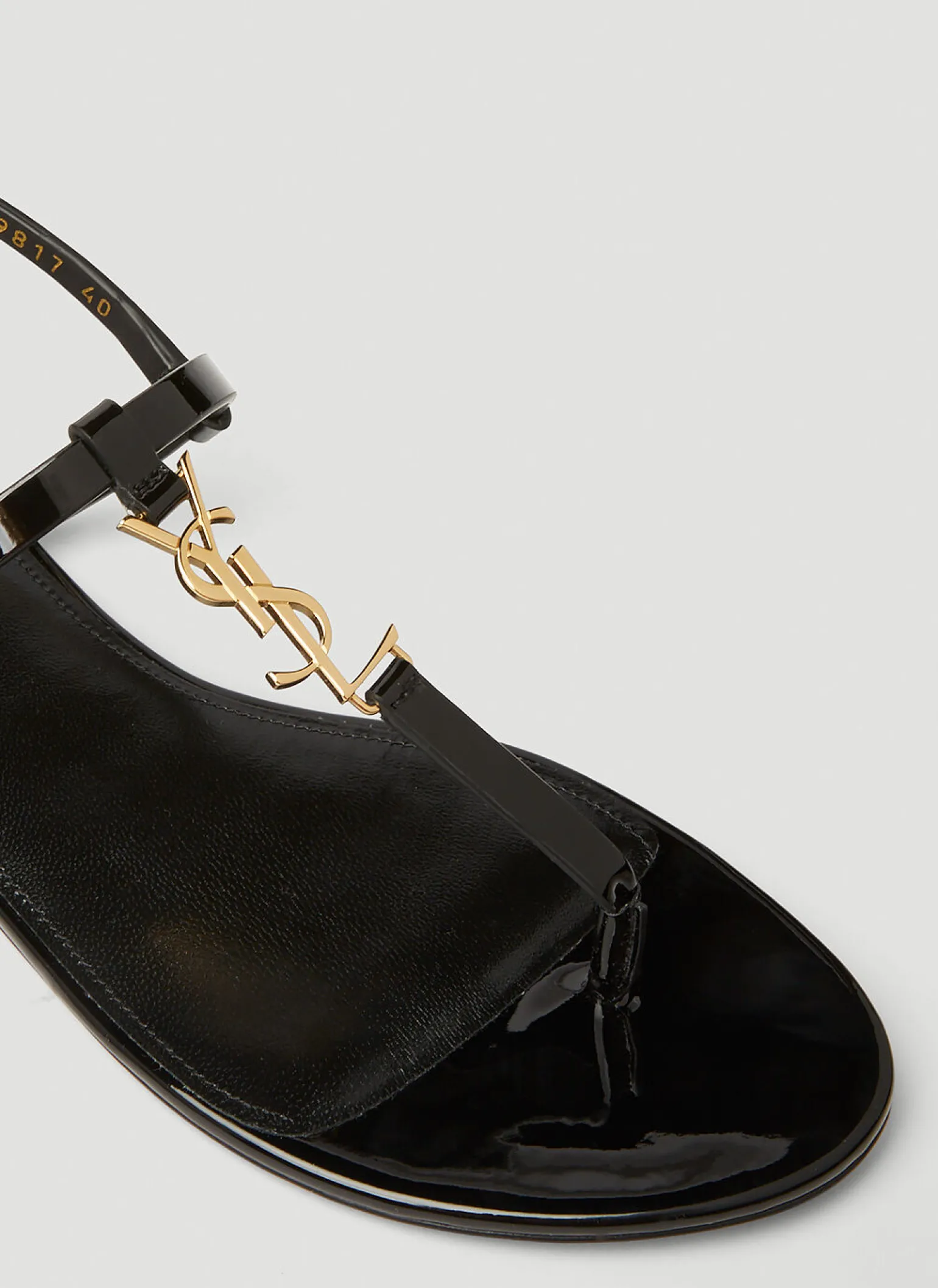 Cassandra Monogram Plaque Sandals