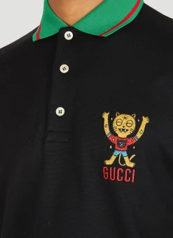 Cat Patch Polo Shirt