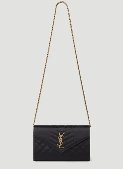 Chain Quilted Logo Wallet